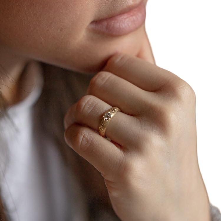 Natural Cubic Zircon Ring, CZ Gemstone Ring, Till Death Band Ring, April Birthstone, Single Stone Ring, Womens Ring, Gold Micron Plated Ring, 925 Sterling Silver, Promise Band Ring, Gift For Her,2