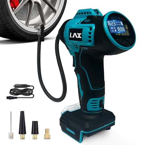 Akku Kompressor für Makita 18V Akku 11bar Autoreifen Luftpumpe mit Abschalautomatik und Manometer 160 PSI Tragbare Fahrradpumpe Luftkompressor mit 12V Autostromkabel für Auto Motorrad Fahrrad