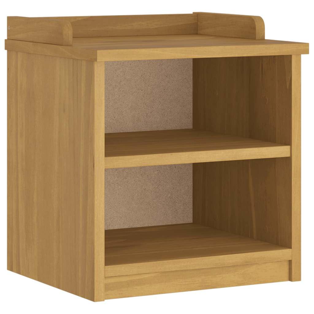 Panchina da corridoio Sandnes, in legno massiccio, 45 x 40 x 50 cm, effetto noce, con spazio per panca e ingresso, robusta panca in pino con seduta e conservazione