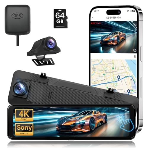 ドライブレコーダー ミラー型 前後カメラ 4K 駐車監視 SONY（送料込み） ドライブレコーダー ミラー型 前後 2カメラ 11インチ 分離型