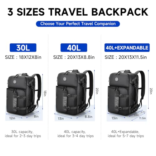 Image of SWICKY Travel Backpack for Men, TSA Approved Carry on Backpack Fits 15.6 Inch Laptop, Water Resistant Large Weekender Backpack for Travel Business Commute