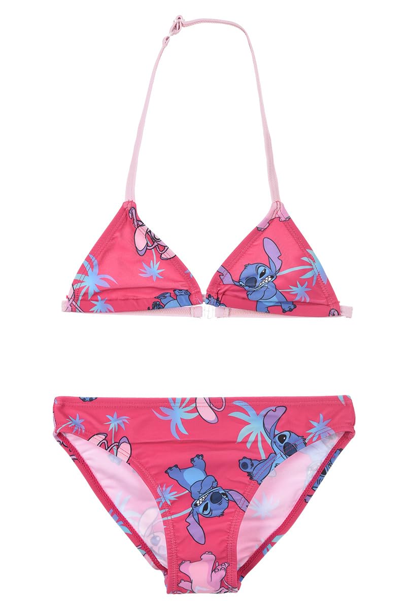 Disney Stitch Bikini para Niña, Diseño Stitch y Angel Bañador de Dos Piezas, Bañador Infantil, Tallas 6 a 12 Años