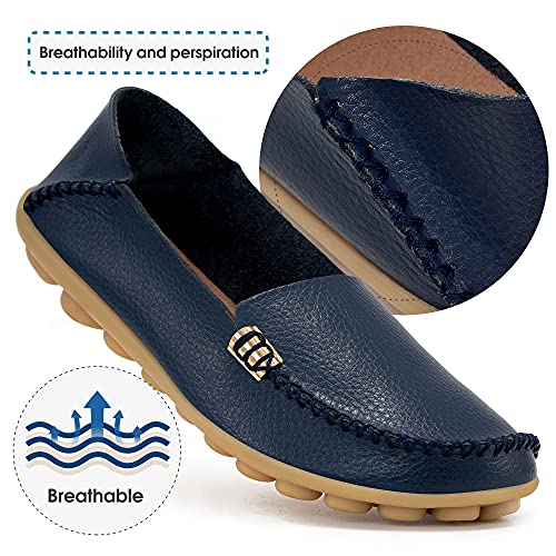 Image of DUOYANGJIASHA Loafers for Women Comfortable Slip-On Business Casual Moccasins - Lightweight & Cushioned Driving Mocs Boat Shoes with Memory Foam Flats for Work Travel