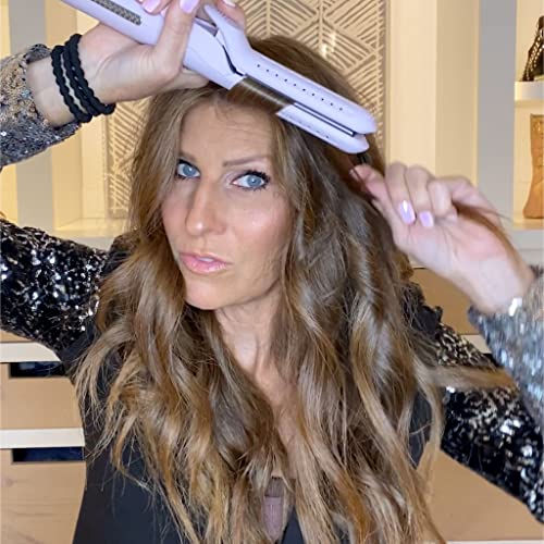 Tyme Iron Air Professional Hair Styling Tool For Curling And Straightening W/ 5 Customizable Heat Settings, Optional Cool Air Fan, And Ceramic Plates, Aura #TOP1