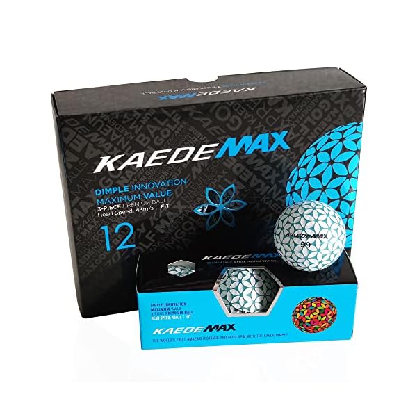 KAEDE MAX Blue Distance Golfbälle – Blau Weiß – Dimple Innovation – Golfgeschenk – wunderschöne Optik – Hingucker Golfball