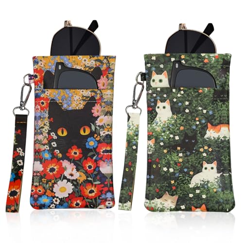 Image of Double Eyeglass Case Soft Dual Glasses Case for Women Men Travel Squeeze Top Sunglasses Cases Eyeglasses Pouch