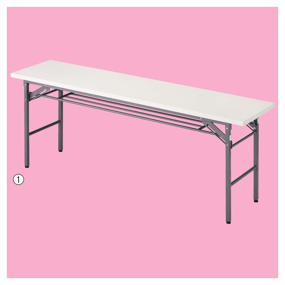 Amazon.co.jp: 折りたたみテーブル W180×D45cm 棚付き ホワイト  