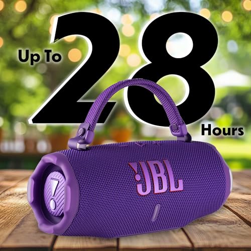 Image of JBL Charge 6 Portable Bluetooth Speaker (Purple) | IP68 Waterproof, DustProof, and DropProof, Outdoor Wireless Audio |28Hrs Playtime + Travel Case Bundle