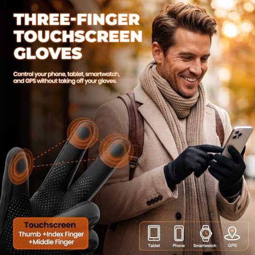 Image of rivmount Winter Gloves Women Men, Cold Weather Touch Screen Liner Glove, Windproof 3-Layers, for Running, Cycling, Biking, Hiking, Driving