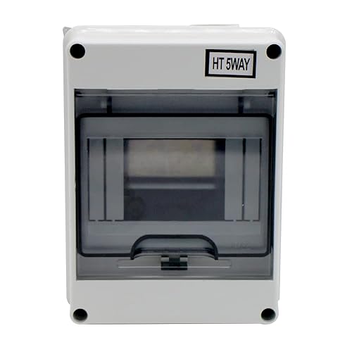 Miniatura 3 de Caja de distribución de disyuntor eléctrico, resistente al agua al aire libre, cubierta de caja de distribución de 5 agujeros, proyecto transparente