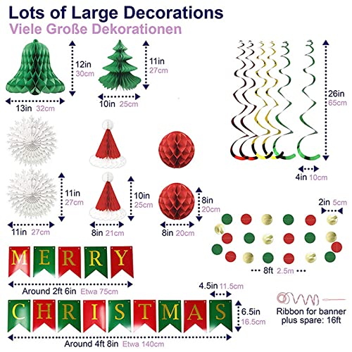 Éventail de Noël pliable en papier suspension légère gain de place - 5