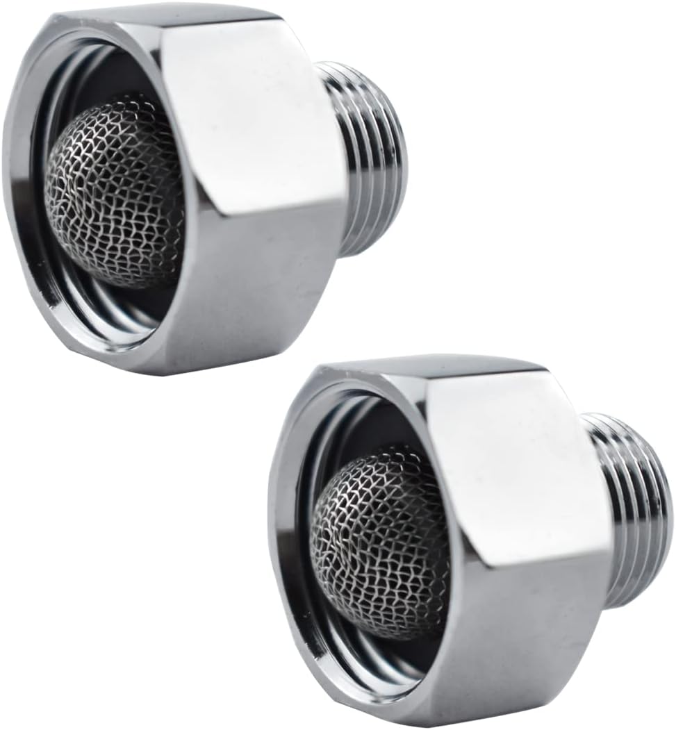 SDTC Tech 2-Pack Faucet Hose Adapter G1/2 Inch Female to G3/8 Inch Male Brass Pipe Fitting with Rubber Washer for Kitchen Bathroom