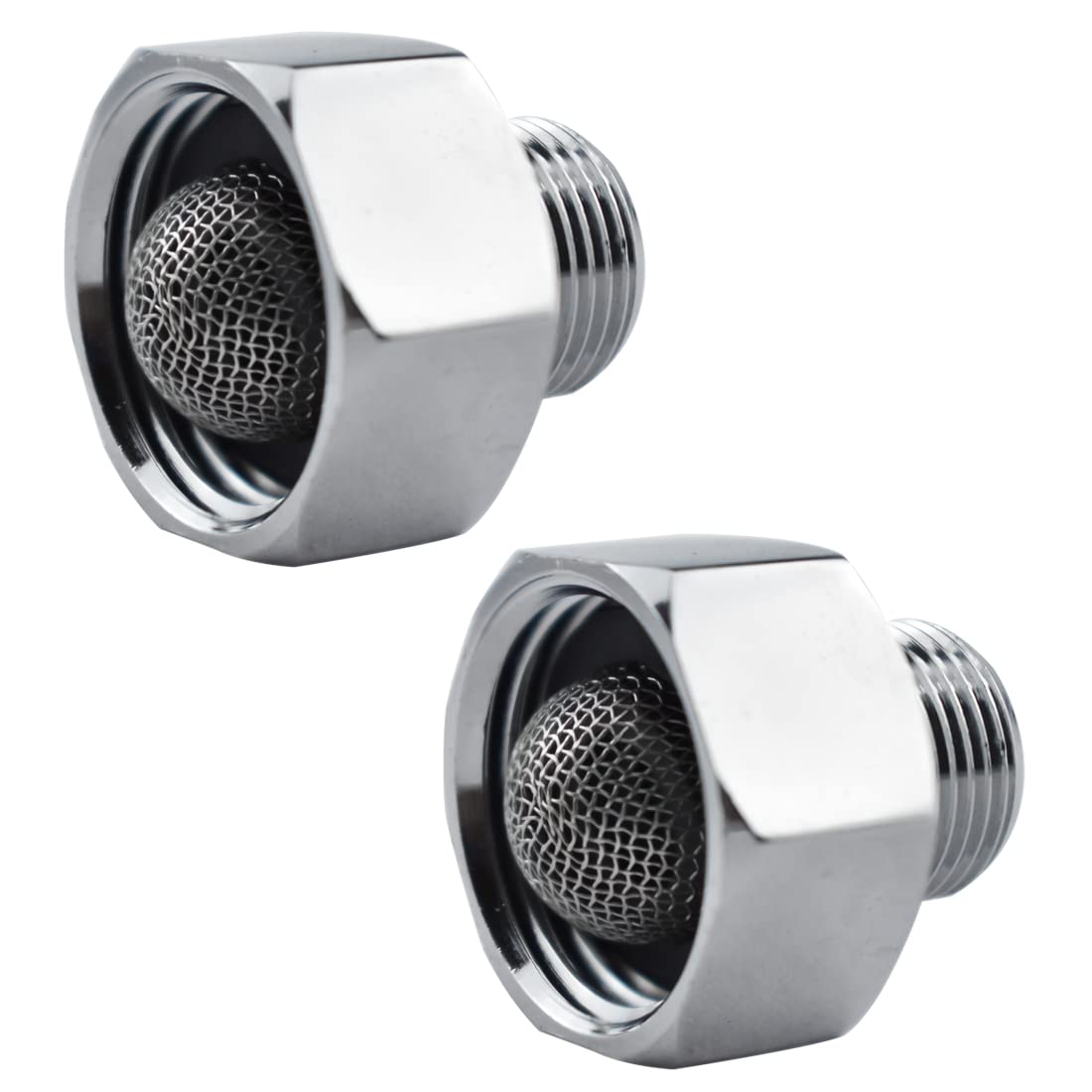 SDTC Tech 2-Pack Faucet Hose Adapter G1/2 Inch Female to G3/8 Inch Male Brass Pipe Fitting with Rubber Washer for Kitchen Bathroom