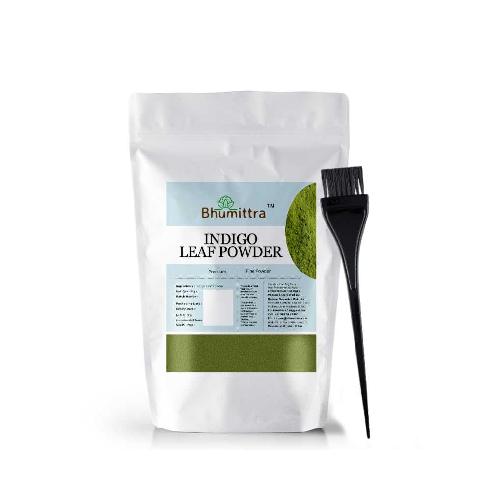 Premium Indigo Powder for Hair Colour - 200 g | For Black Colour | 100% Pure and Natural | With Hair Dye Brush-picture-52