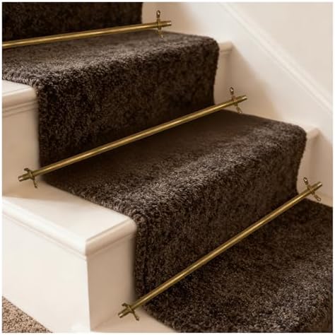 Brass Stair Rods for Carpet Runners - 12 Pack, 36in Tubular Rods for Home/Commercial Use - Ideal for Libraries, Showrooms, and Offices