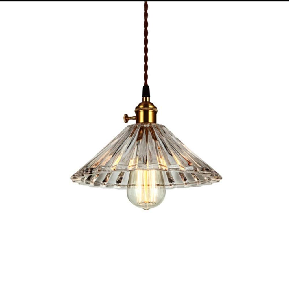 Lustre industriel bar et restaurant en verre pour éclairage intérieur suspendu réglable