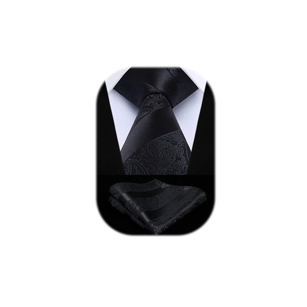 Buy HISDERN Extra Long Ties For Men Plaid Checkered Tie Handkerchief Men S Necktie Pocket