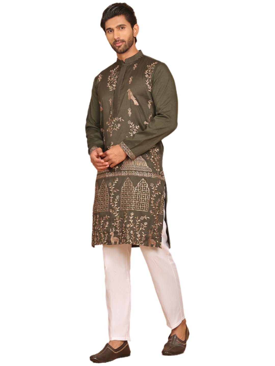 jompers Embroidered Straight Kurta Set For Men-picture-17