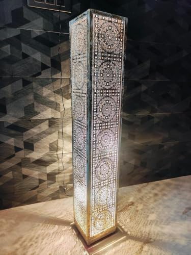 Image of Designer Laser Cut Floo.r Lam.p Metal Floor Lamps for Living Room Corner | Corner Floor Lamp | Column Floor Lamp