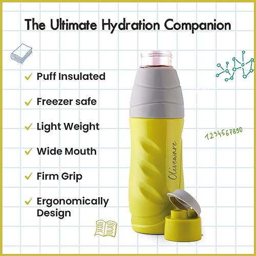 Image of SOPL-OLIVEWARE Eagle Water Bottle with Better Grip, 500 ml Bottle, BPA Free & Leak Proof, For Home, Office & Gym use - Green