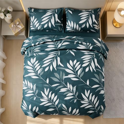Image of Bedsheet for Double Bed King Size | 90 X 100 Inch Bed Sheet with 2 Pillow Covers 18 X 28 Inch | Soft, Wrinkle Resistant, Durable 250 TC Breathable, Skin Friendly | Dark Teal