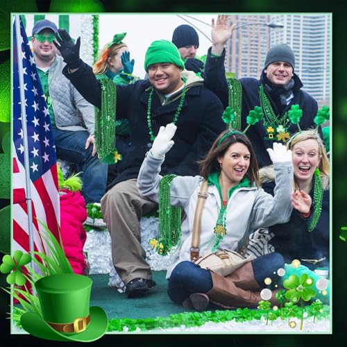 Yinkin 500 Pcs St. Patrick's Day Bead Necklaces Bulk Green Beaded Necklace with Shamrock Irish Hat Pendants St. Patrick's Day Accessories Party Favor Supplies Parades Costume Jewelry Decorations by Yinkin - Image 5