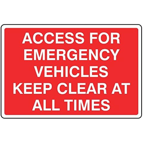 LI-Safety 600x450mm Access For Emergency Vehicles Sign - Rigid Plastic 09416R Cover