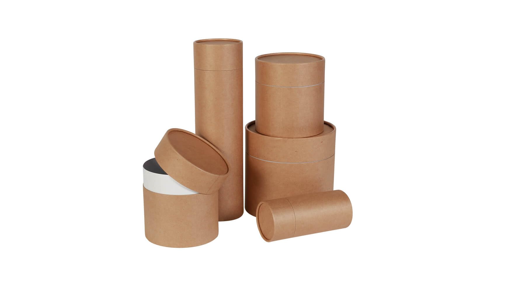 10x Rundkarton 150 mm hoch Ø 70 mm 170g/qm Naturbraun Runde Geschenkbox mit Deckel Rundbox Geschenkbox rund
