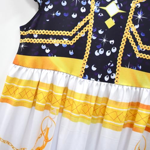 Girls Singer Dress Kids Halloween Dresses Party 5-12 Years Gold4