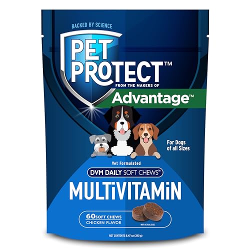Pet Protect Dog Multivitamin, Vet-Formulated DVM Daily Soft Chews, Supports Ongoing Health &...