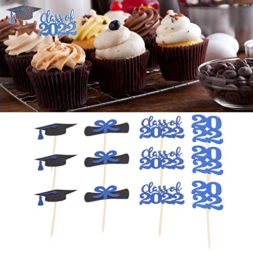 Toppers de cupcake de formatura papel de aplicação ampla bambu 2022 topo de cupcake de formatura par