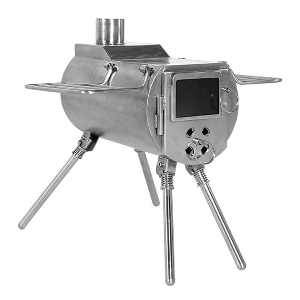 Portable Wood Stove With Chimney Adjustable Firepower Ultra-Light Foldable  Stainless Steel Camping Tent Stove for Camping Hiking Multipurpose Portable  : Amazon.co.uk: Sports u0026 Outdoors