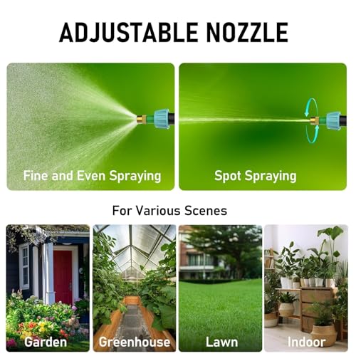 2 Gallon Battery Powered Garden Sprayer, Electric Sprayer, Weed Yard Lawn Sprayers with 5 Mist Nozzles & Retractable Wand & Adjustable Strap for Lawn, Garden, Yard by VASG - Used condition - Image 7
