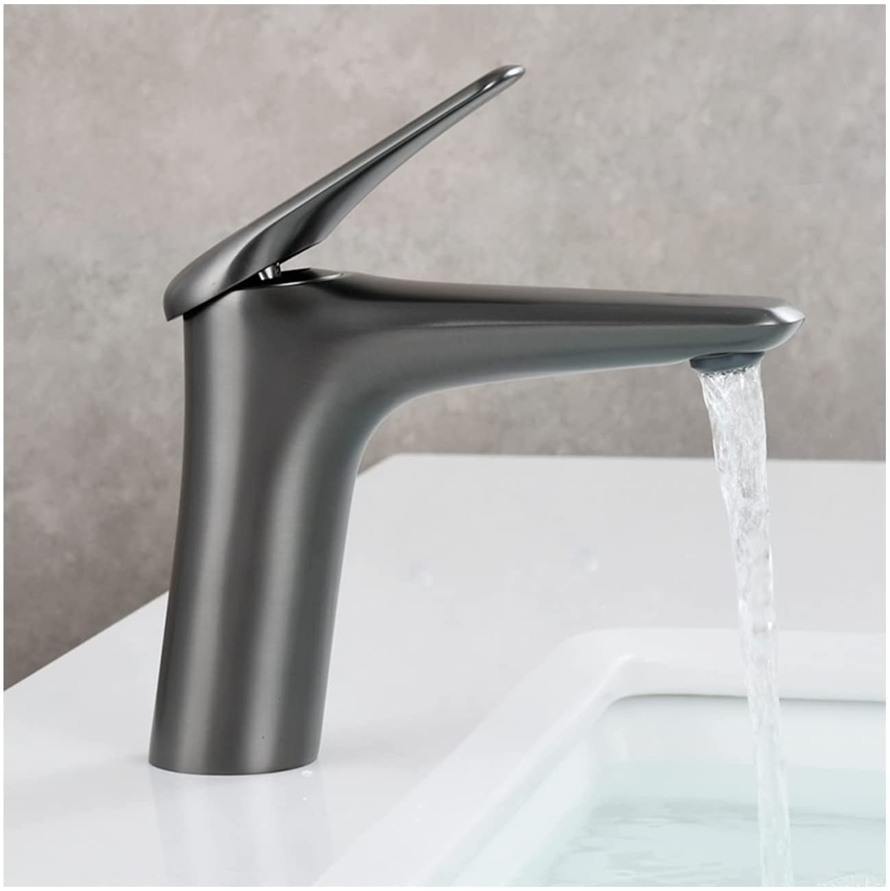 Ksunun Grifo de baño Grifo de Lavabo de baño de latón Agua fría y Caliente Grifo Monomando de Lavabo de un Solo Orificio Grifo aireador de Lavabo Grifo Monomando de baño ​Grifo de Lavabo de