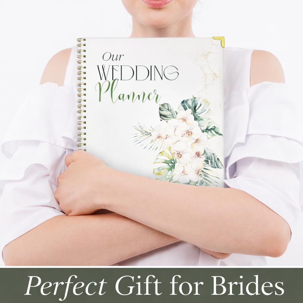 Wedding Planner Book and Organizer for Bride and Groom - Engagement Gift, Wedding Planner with Checklist, Timelines, & Budget Tracker - Includes Free QR Code for Exclusive Digital Tools.