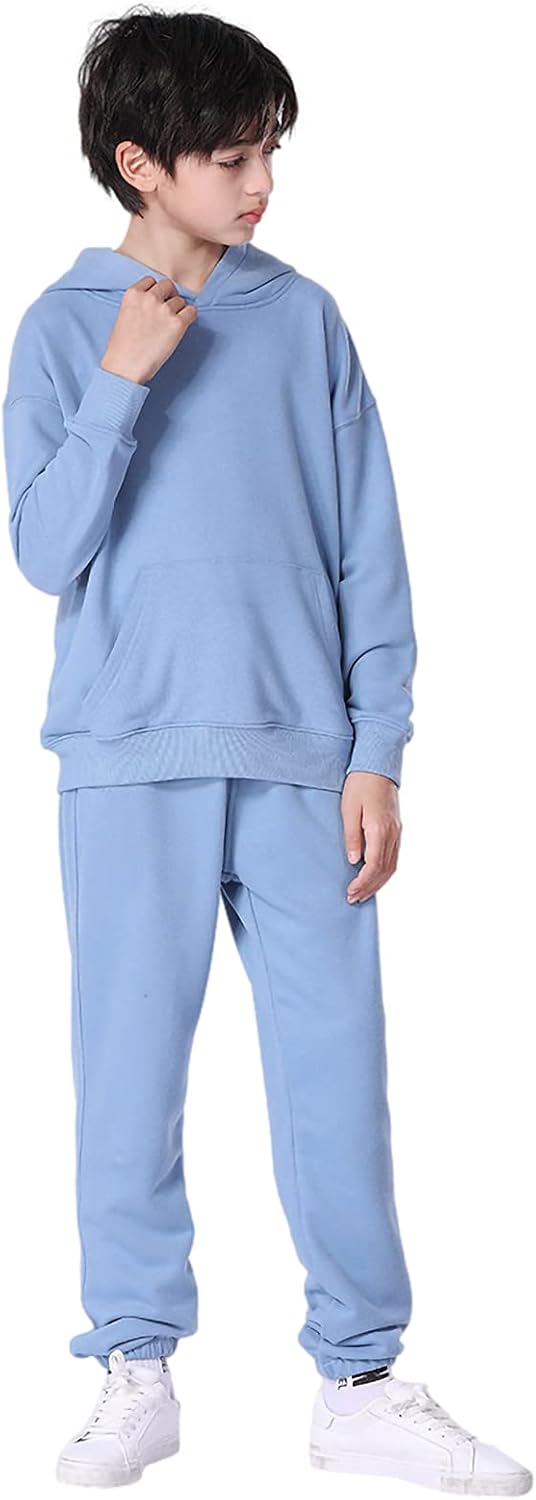 Boy's Hooded Tracksuit Pullover Sweatshirt Jogging Pants Set 2 Pieces Sweatsuit for Age 3-12 Years - Image 5