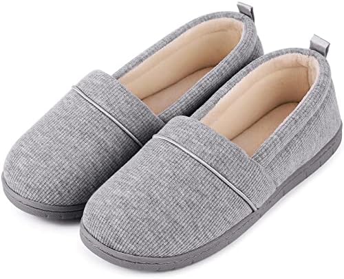 EverFoams Gemütliche Hausschuhe aus Memory-Schaumstoff für Damen, leichte Frottee-Halbschuhe mit rutschfester Gummisohle, Lila