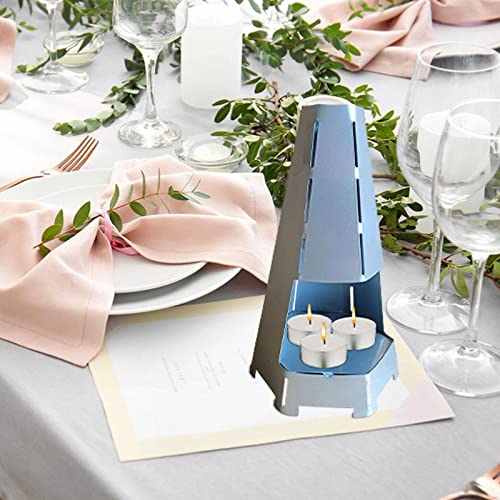 Tea Light Kerzenwärmer aus Metall, winddicht, dekorativer Heizstrahler für den Innenbereich, für Garten, Zimmer, Camping, Outdoor, Verwendung im Garten, Camping, Schlafzimmer, Wohnzimmer Co-2