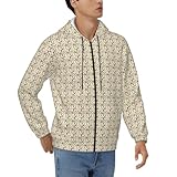 FBGHHTY Herren-Kapuzenpullover mit japanischer Malerei, Pilzdruck, mit Taschen, bequem, für Zuhause, Freizeit, Arbeit, Reisen, Schwarz , M