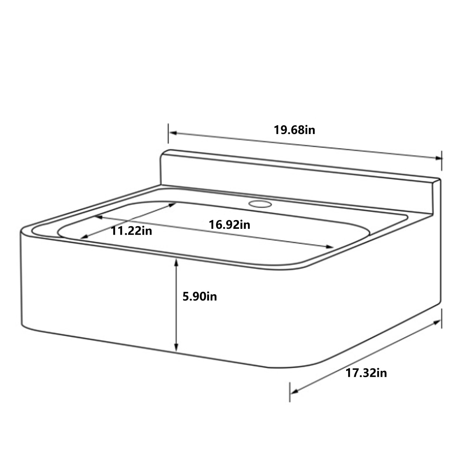 Fregadero de pared de acero 304 sin entrada con juegos de grifo, lavabo comercial de metal cepillado para lavandería, baño, kit Clete Draina incluido