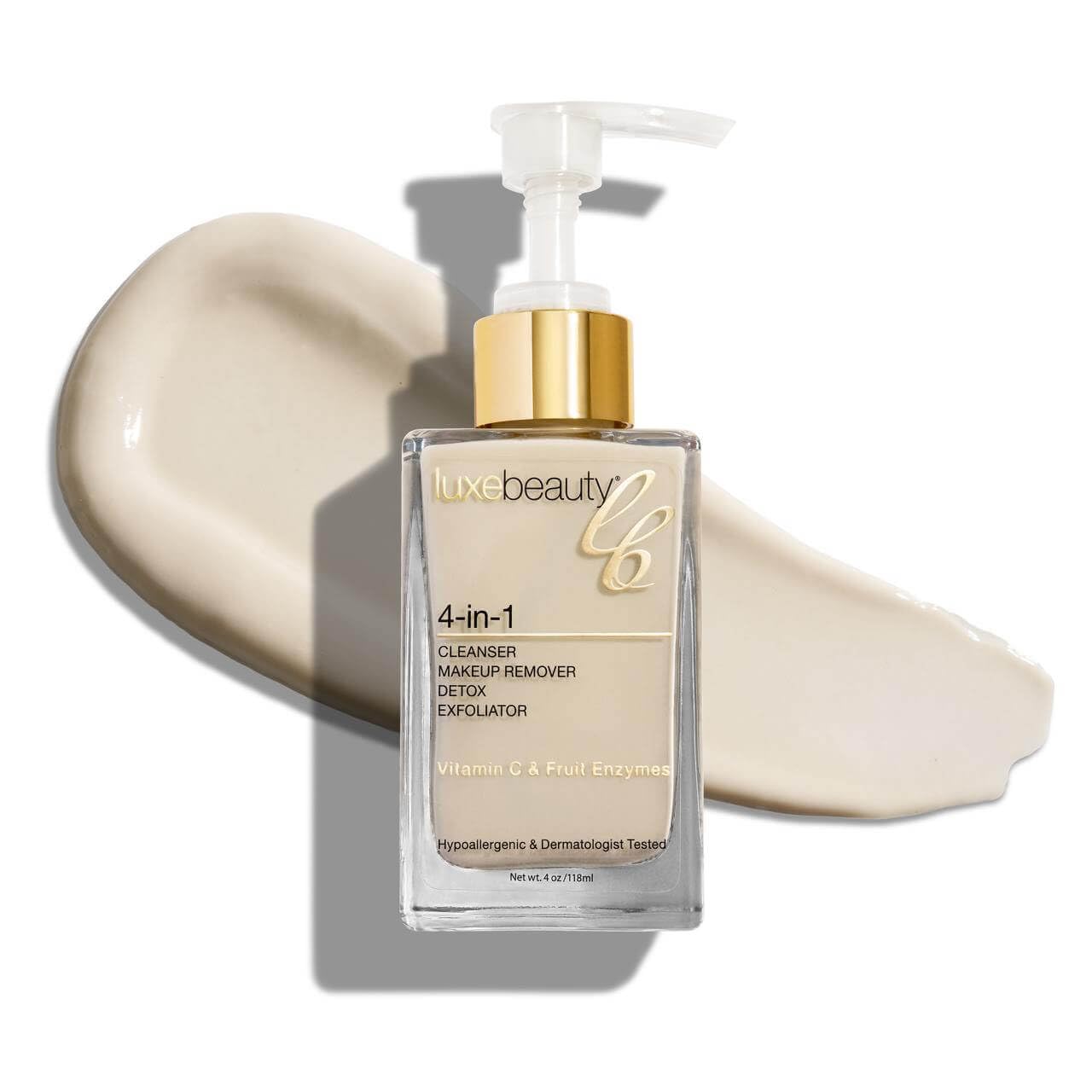 Luxe Beauty: 4 in 1 Cleanser - Skin Detox (4 fl oz.) - Makeup Remover - Bioactive Herbs and Botanicals - Balances Skinââ‚¬â„¢s pH - Natural Cleanser, Toner, and Exfoliator - For All Skin Types