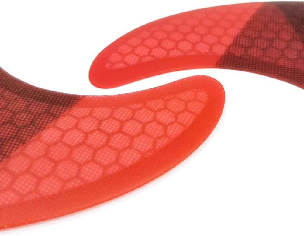 Surfing 4 fins K2.1 Size Fins Base Tri fins Surfboard Thrusters Fiberglass Honeycomb (k2.1,red)