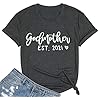 Womens-Godmother-T-Shirt-Summer-Letter-Print-Faith-Tshirt-EST2021-Heart-Graphic-Casual-Tee-Shirt ASTANFY Autism Awareness Shirt Women Autism Seeing The World Differently T-Shirt Casual Bleached Inspirational Tee Tops