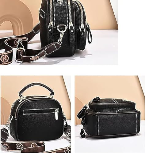 Gpmsign Bags, Gpmsign Crossbody Leather Bags, Multifunctional Compartment Adjustable Wide Shoulder Strap Leather Bag (Red)4