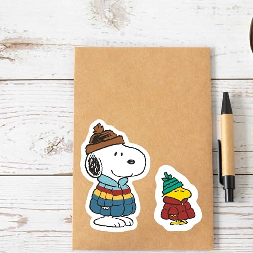 Image of Peanuts Snoopy Hiking Adhesive Vinyl Decal - Retro Snoopy Sticker for Car, Water Bottle or Laptop