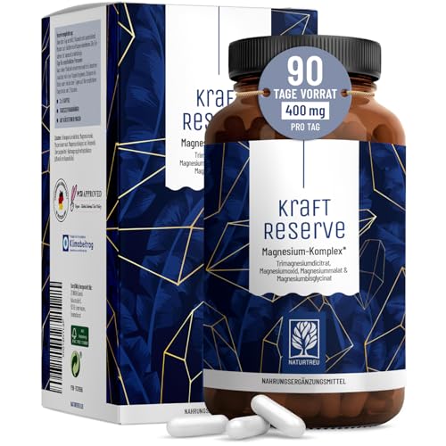 Magnesium Komplex hochdosiert - Komplex mit: Magnesiumcitrat, Bisglycinat, Magnesium Malat und Magnesiumoxid - Vegan - 180 Kapseln