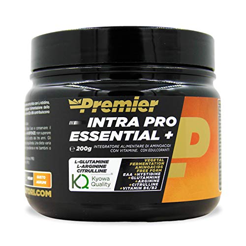 Premier Integratori Intra Pro Essential + 200g | (Kyowa Quality) Aminoacidi Essenziali in polvere con L-istidina e L- glutammina, L-arginina, citrullina | vitamine B6-B2