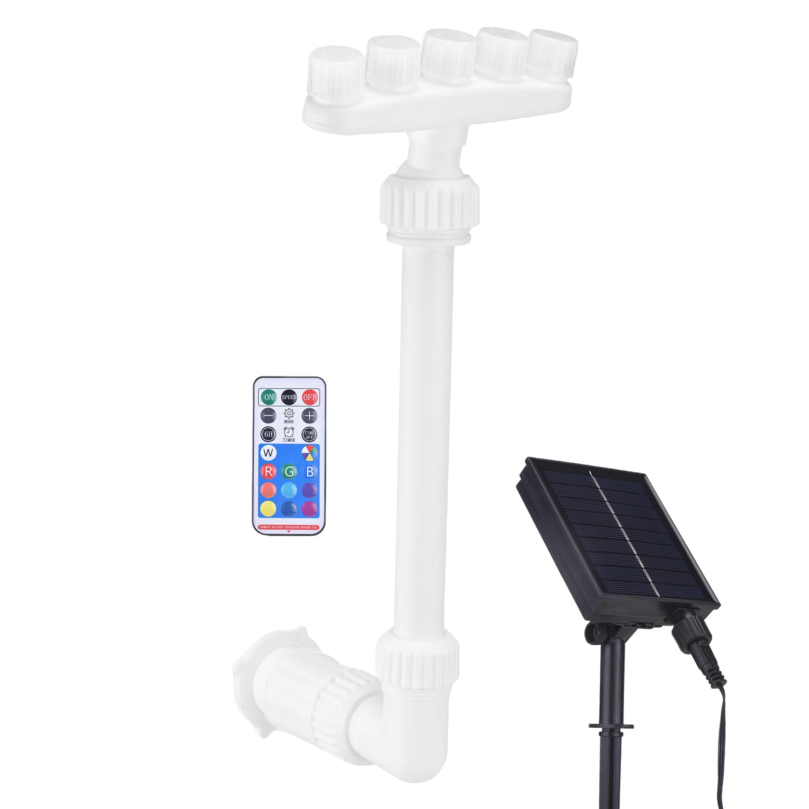 Fontana Solare per Piscina, Spruzzatore a Cascata ad Energia Solare con Pressione dell'Acqua Regolabile