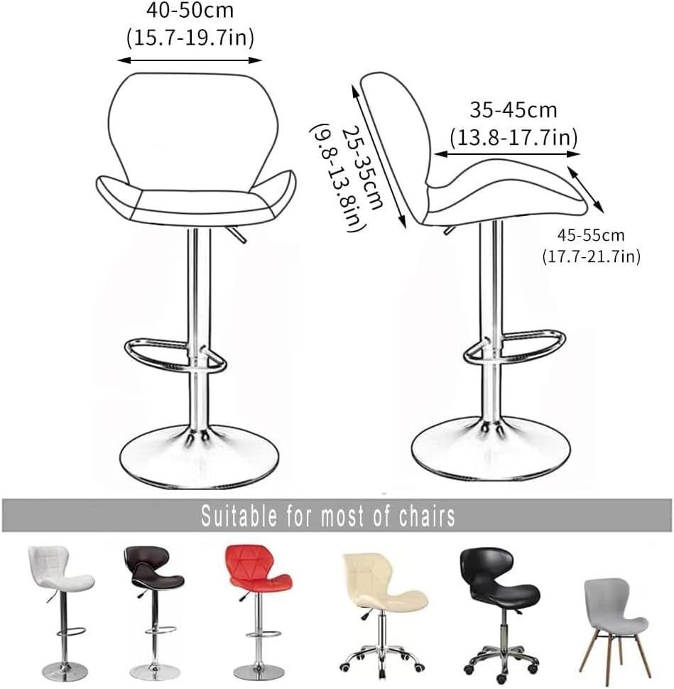 Stretch Velvet Bar Stool Chair Covers, Kitchen Swivel Stool Slipcovers, Curved Short Back Chair Protector Covers for Counter Bar Office Pub Kitchen (Color : Peacock Blue, Size : 4PCS)