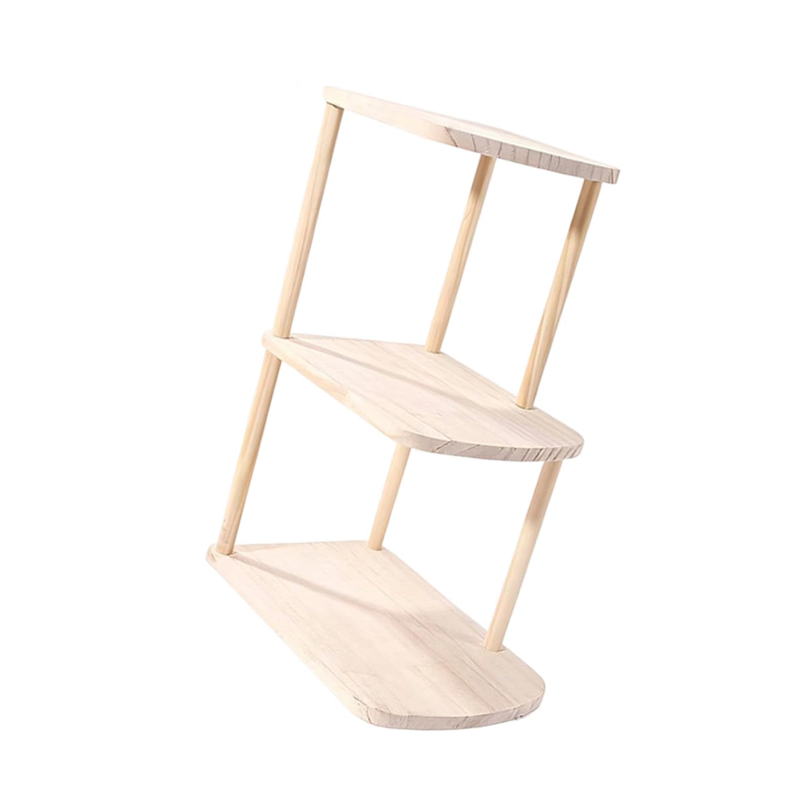 OSNIYAW Space Saving Right Side Wooden Shelf with Cutting for Decoration and Storage 3 Tiers Nordic Styles Rack Wall Mounted